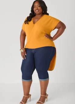 Faux Wrap Hi Low Top