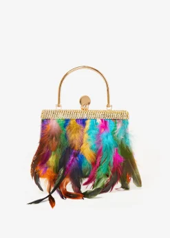 Feather And Crystal Evening Bag