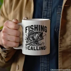 Fishing Is Calling Ceramic Mug