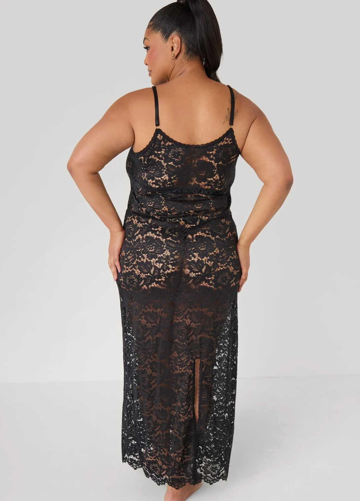 Floral Lace Lingerie Gown