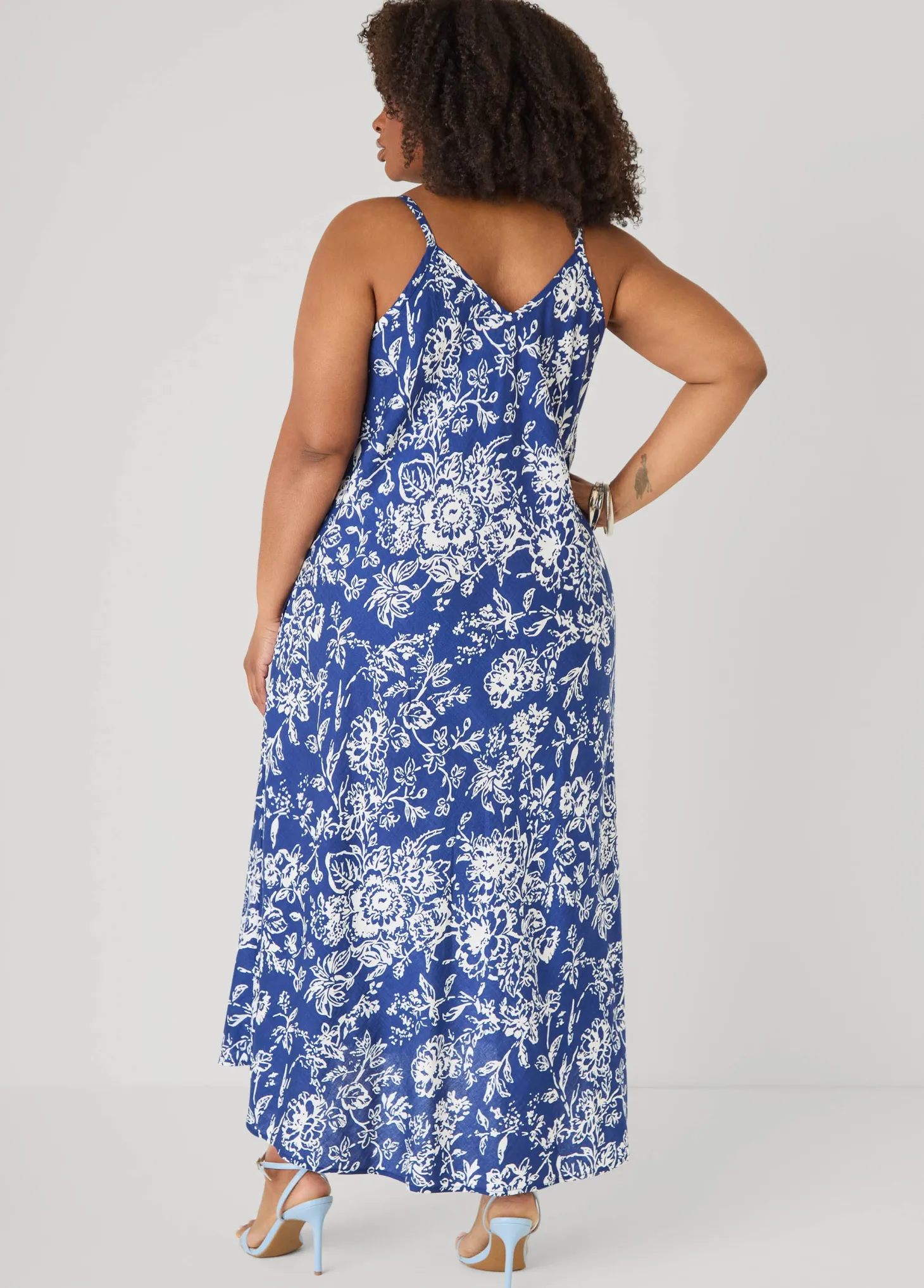 Floral V Neck Midaxi Dress