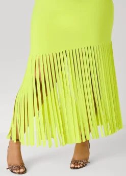 Fringed Knit Maxi Dress