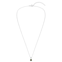 Gemstone Necklace in Sterling Silver, Round Pendant Size 6.5 * 6.5mm, 15