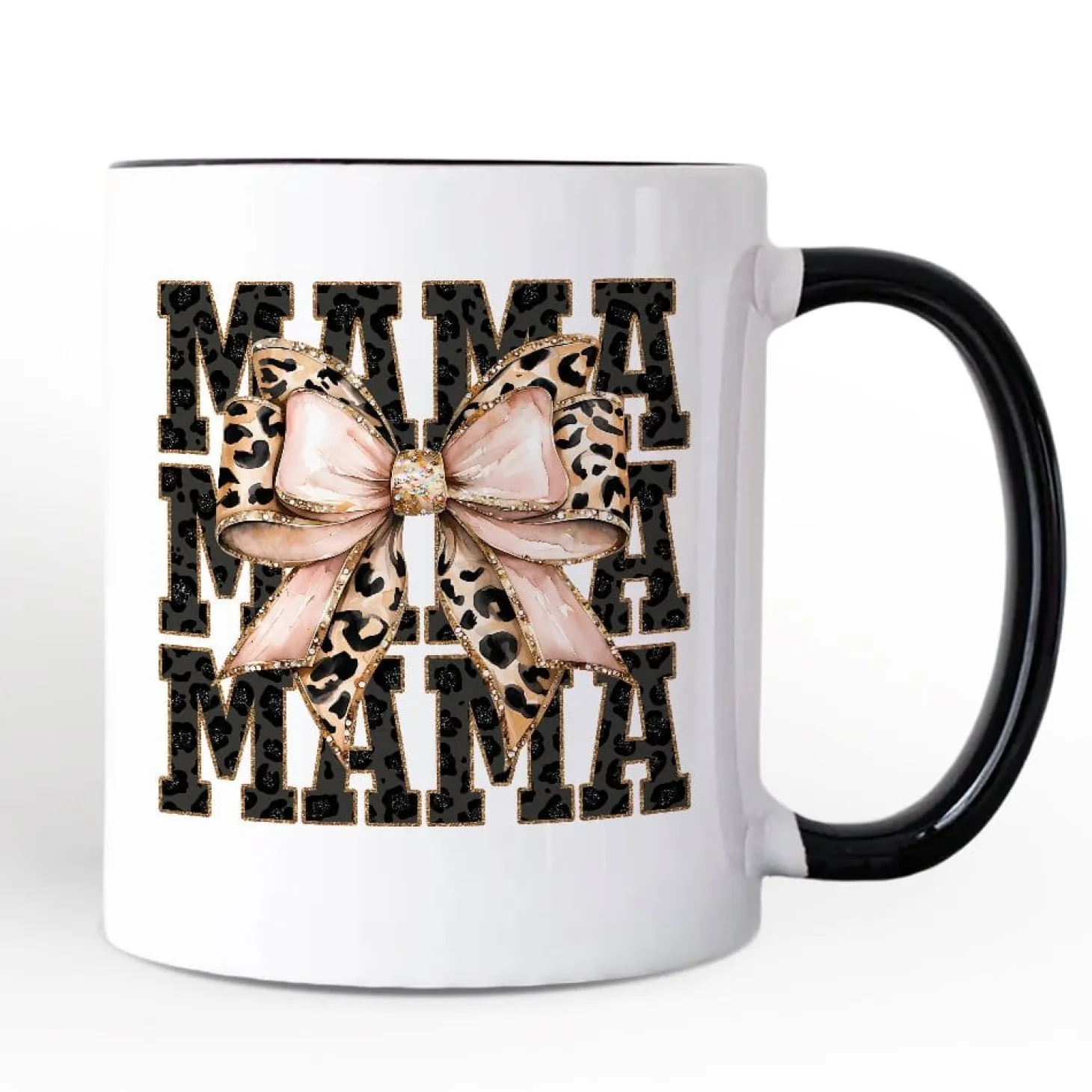 Glittered Leopard Mama Mug