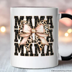 Glittered Leopard Mama Mug