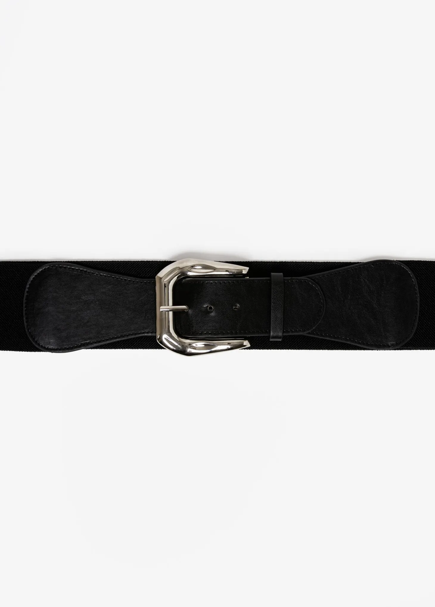 Hammered Silver Tone Buckle Belt