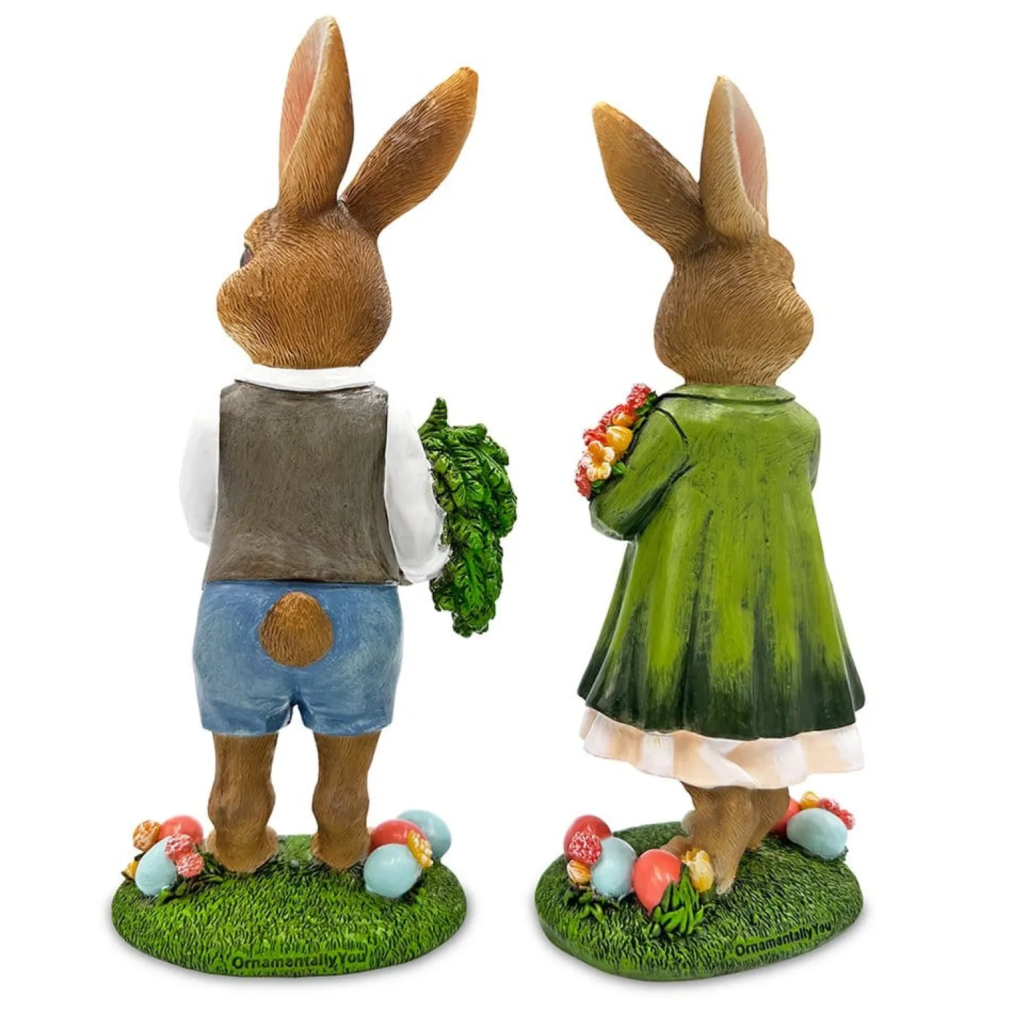 Harvest and Bloom Country Bunny Figurine Set