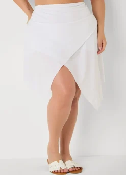 High Waist Asymmetric Swim Skort