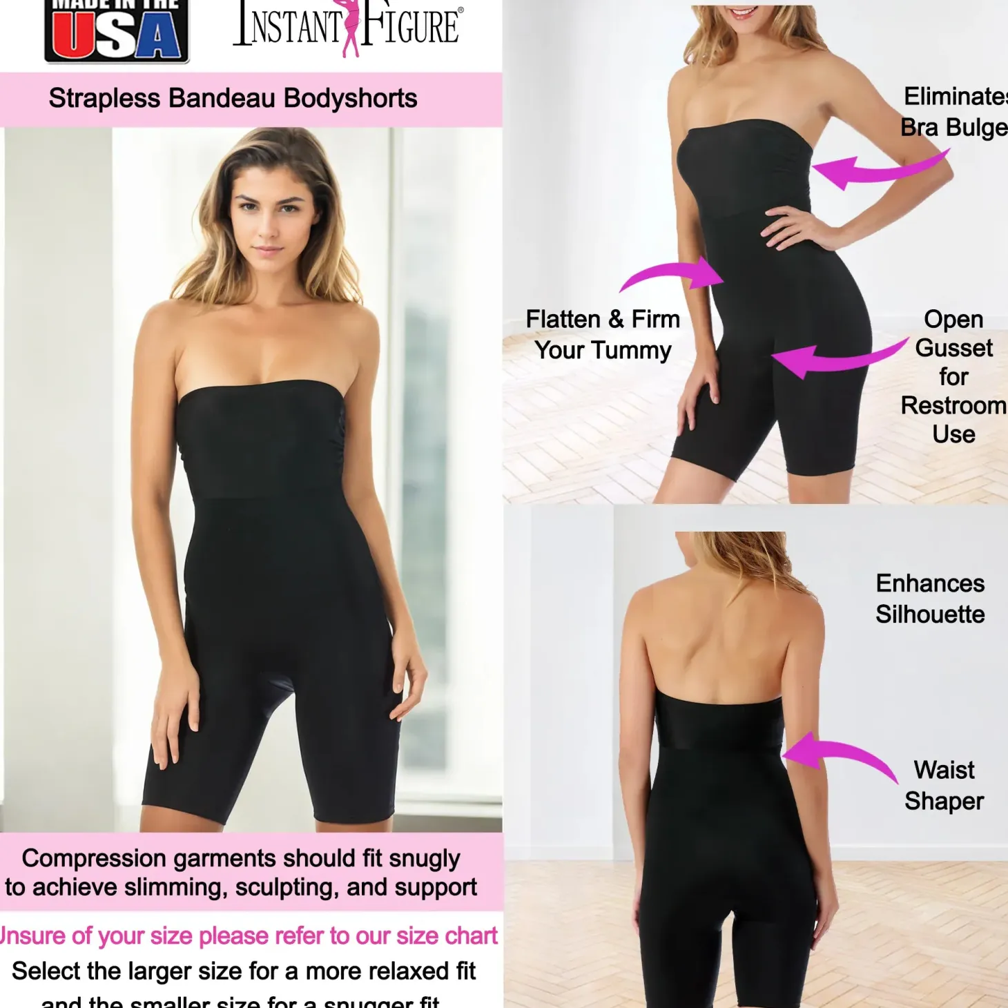 InstantFigure Bandeau Shapewear Bodyshorts