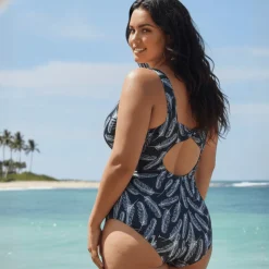 InstantFigure Feather Open Back Swimsuit