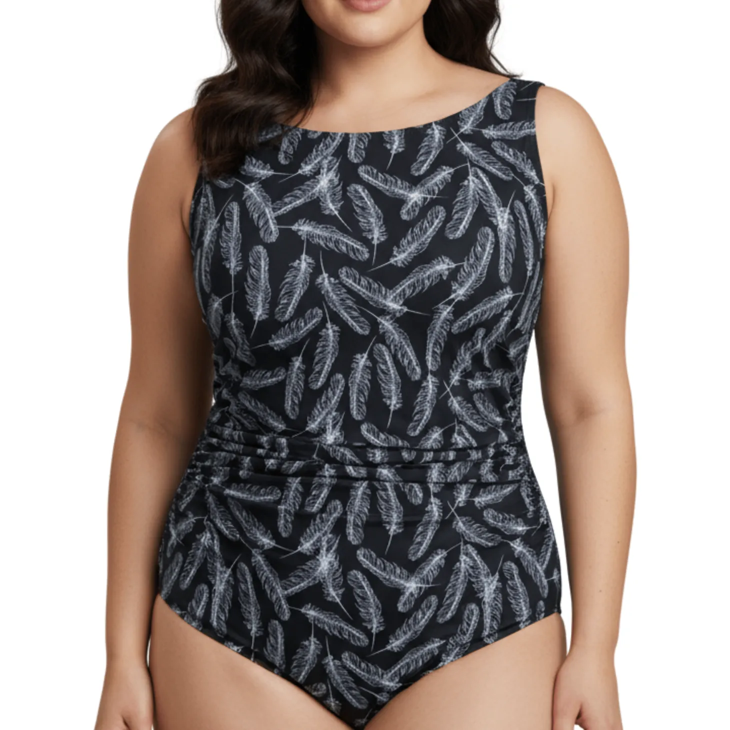 InstantFigure Feathers High Neck Swimsuit