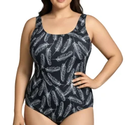 InstantFigure Feathers Scoop Back Swimsuit