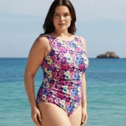 InstantFigure High Neck Floral Swimsuit