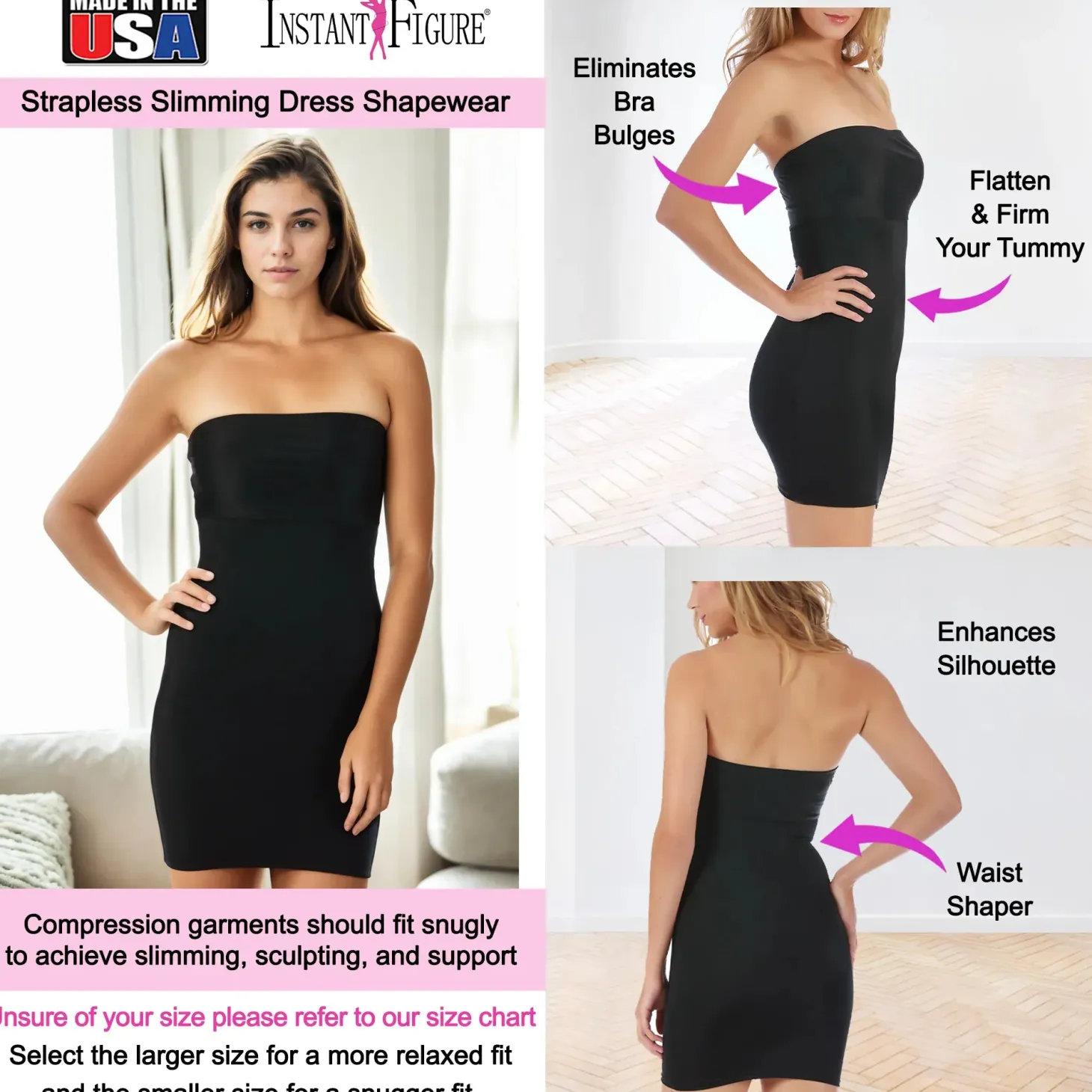 InstantFigure Shapewear Strapless Dress