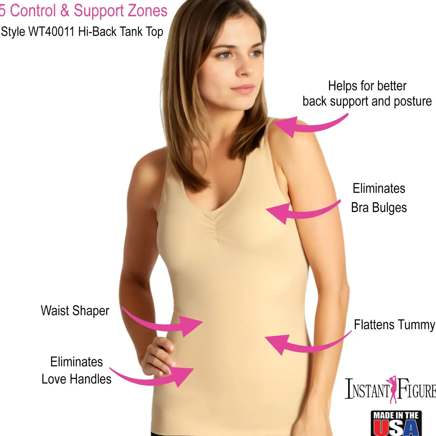 InstantFigure Shirred Shapewear Tank