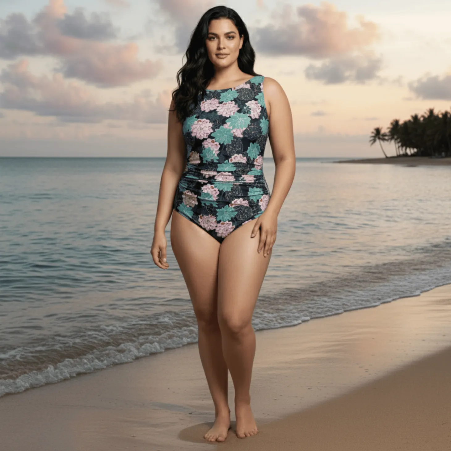 InstantFigure Succulent High Neck Swimsuit