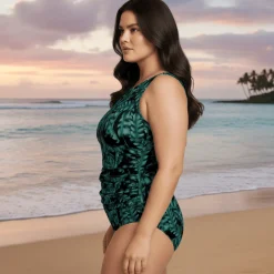 InstantFigure Tropical High Neck Swimsuit