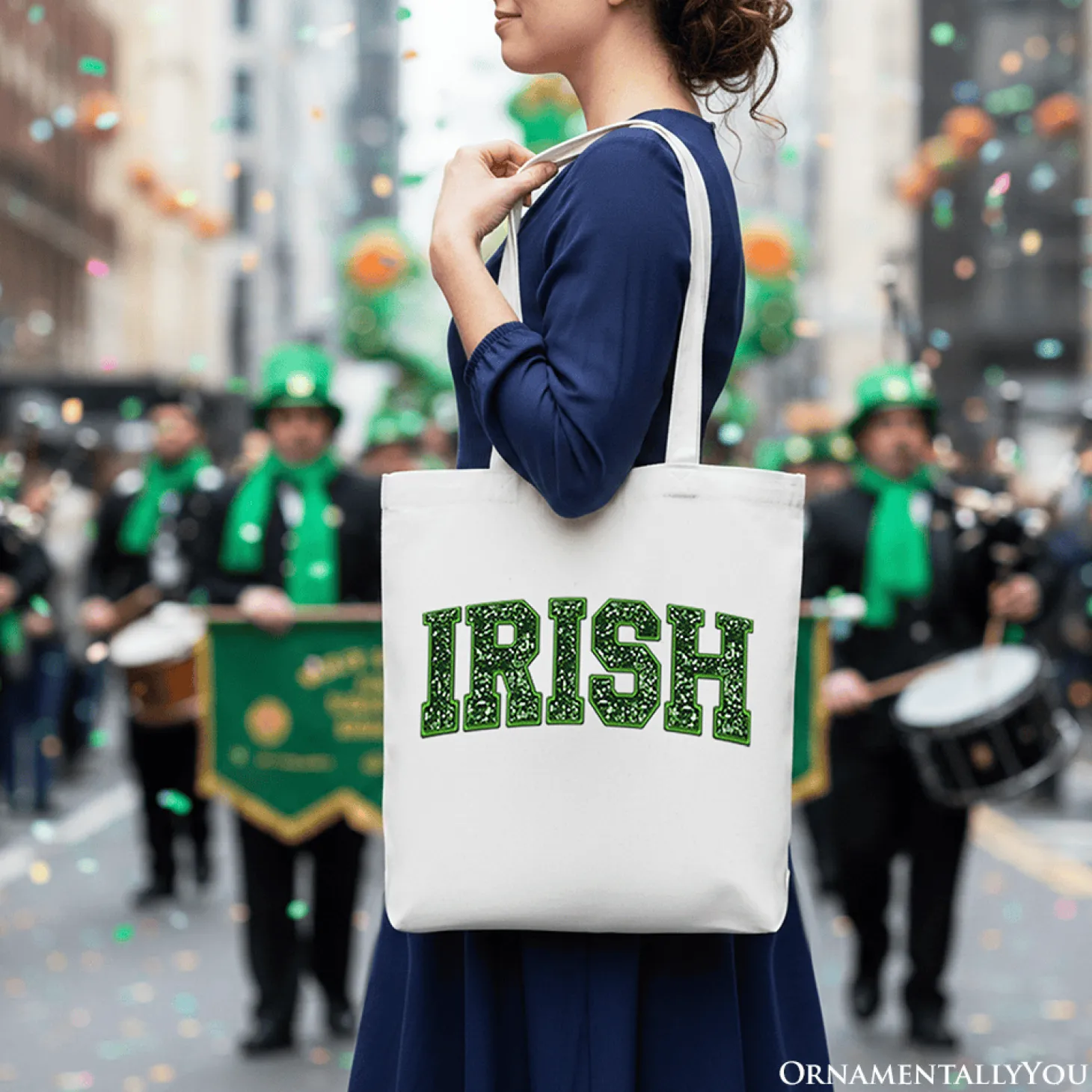 Irish Sequined Canvas Tote Bag