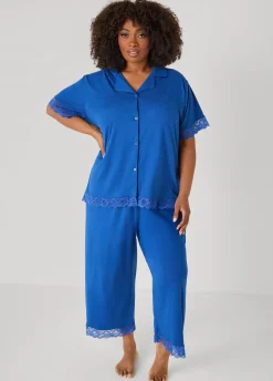 Lace Trimmed Jersey Pajama Set