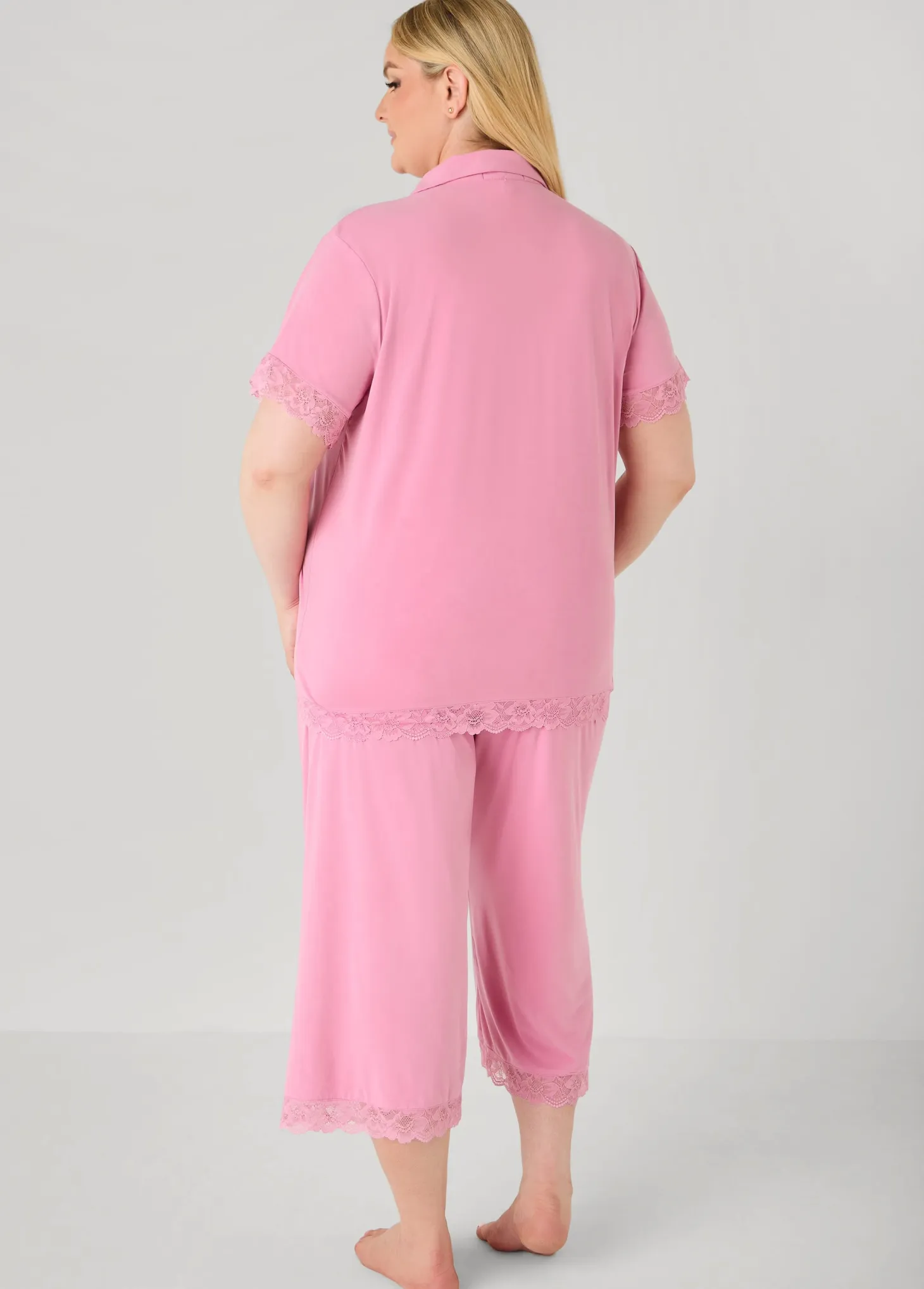 Lace Trimmed Jersey Pajama Set