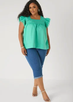 Lattice Trimmed Poplin Shirt