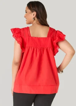 Lattice Trimmed Poplin Shirt
