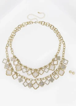 Layered Clover Necklace Set