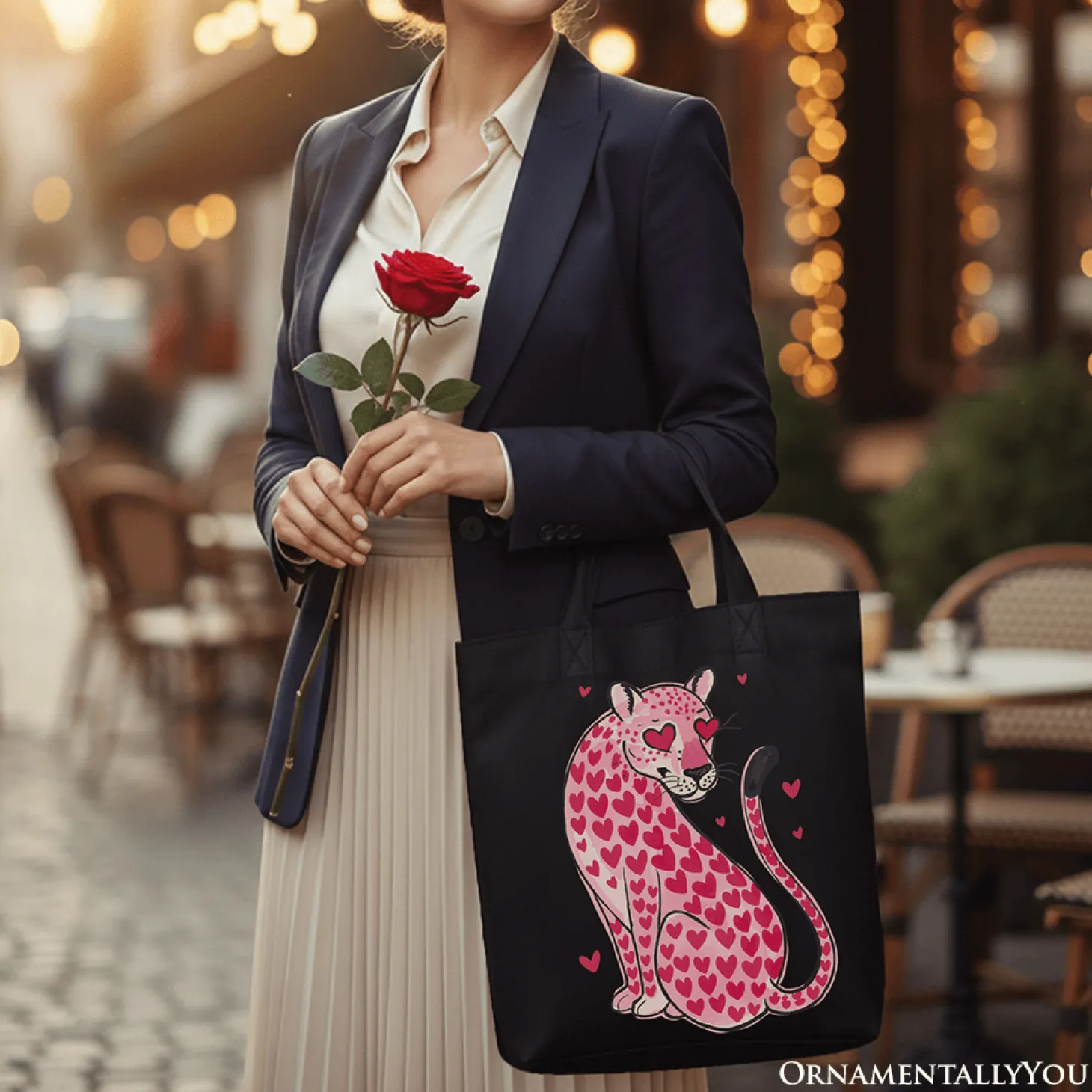Leopard Valentine Canvas Tote Bag