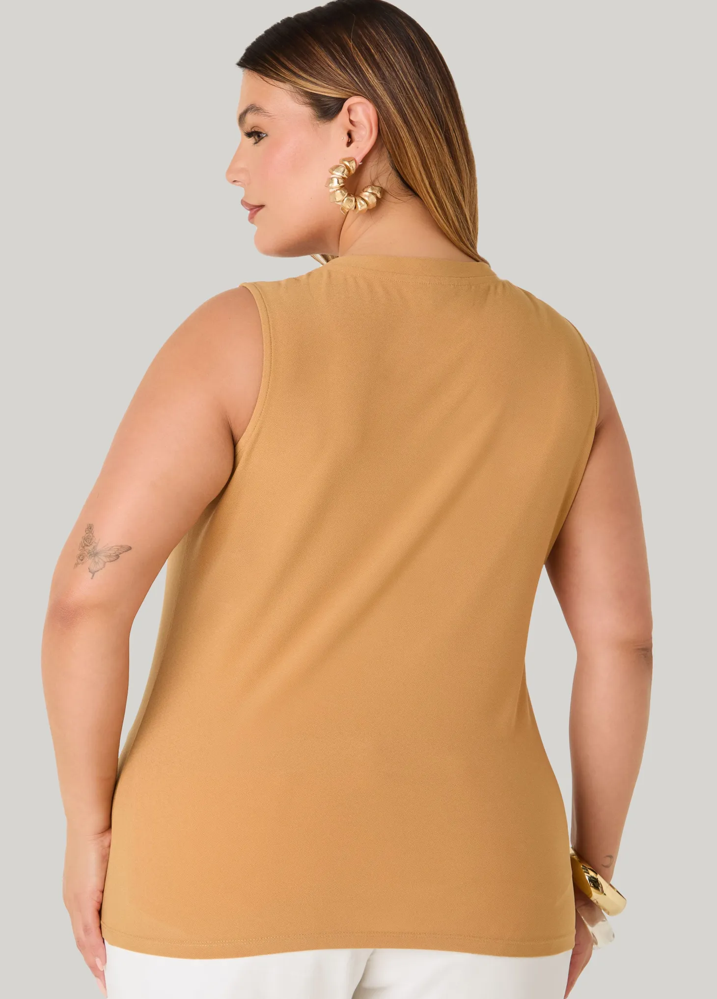 Marbled Bead Stretch Crepe Top