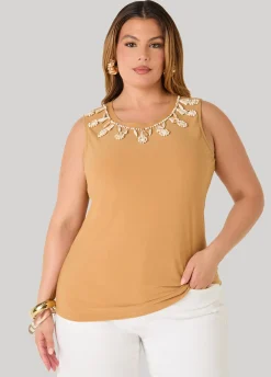 Marbled Bead Stretch Crepe Top