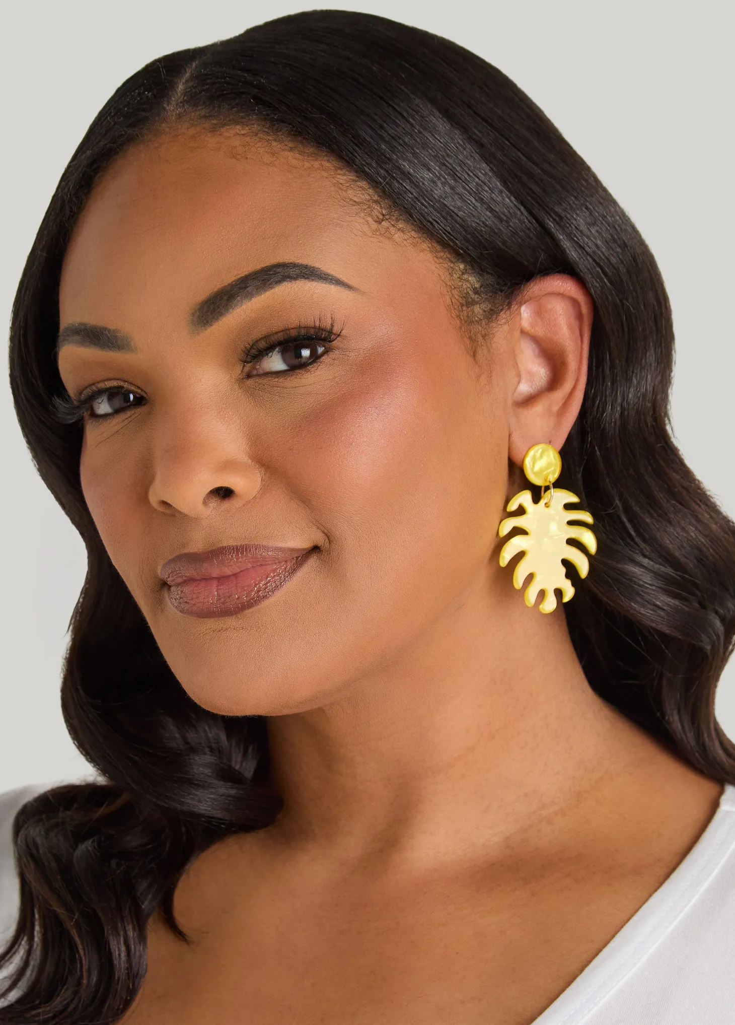 Marbled Leaf Drop Earrings