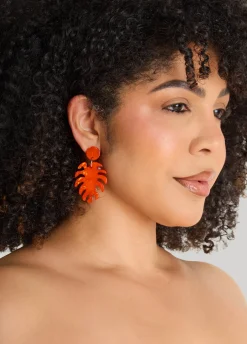 Marbled Leaf Earrings