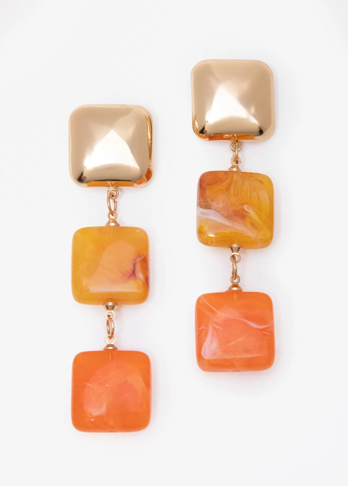 Marbled Square Dangle Earrings