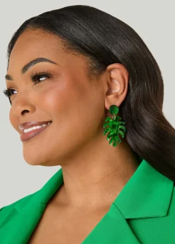 Marble Leaf Earrings