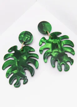 Marble Leaf Earrings