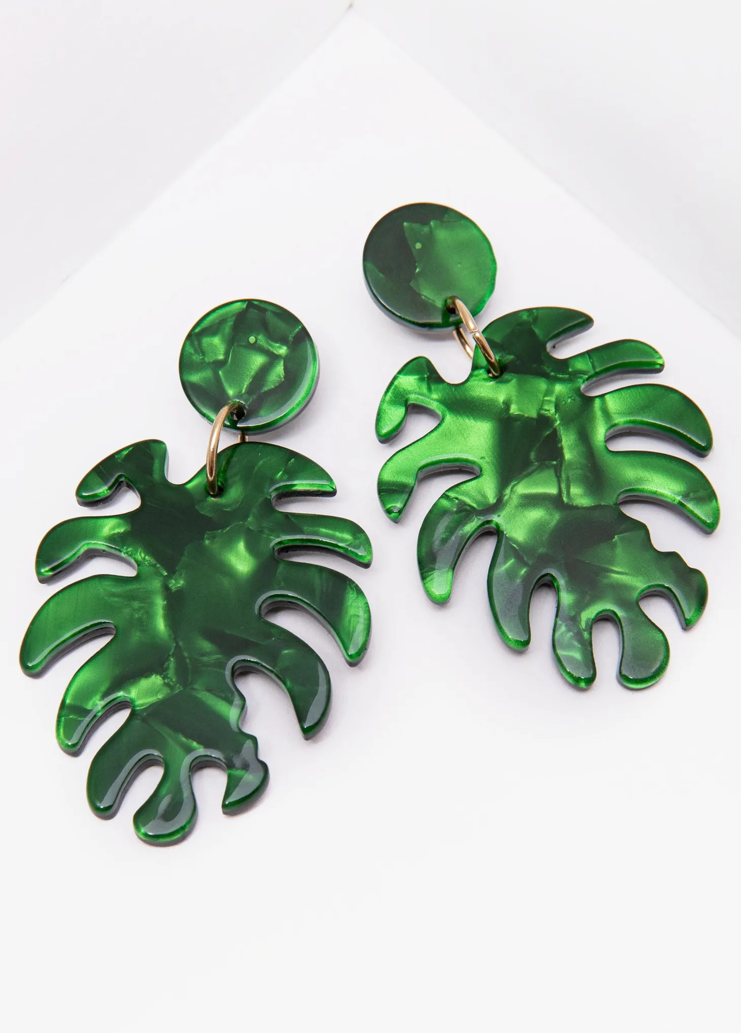 Marble Leaf Earrings