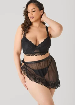 Mesh Bra And Skirt 3 Pc Set