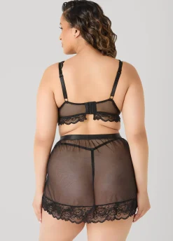 Mesh Bra And Skirt 3 Pc Set