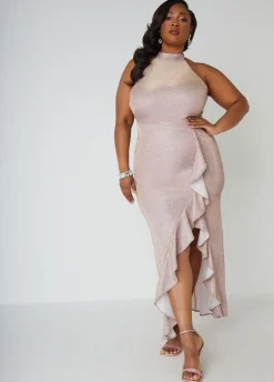Metallic Halter Gown