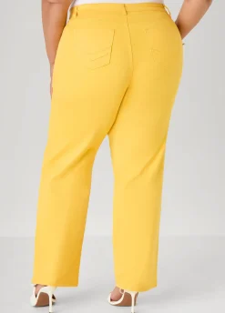 Mid Rise Straight Leg Jeans