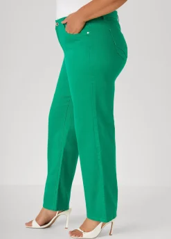 Mid Rise Straight Leg Jeans