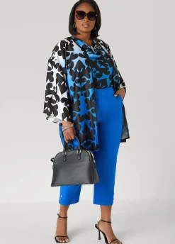 Millennium Button Accented Capris