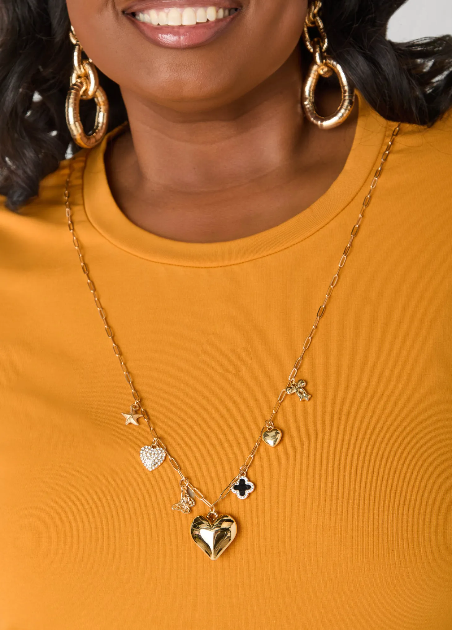 Necklace Stretch Cotton Tee