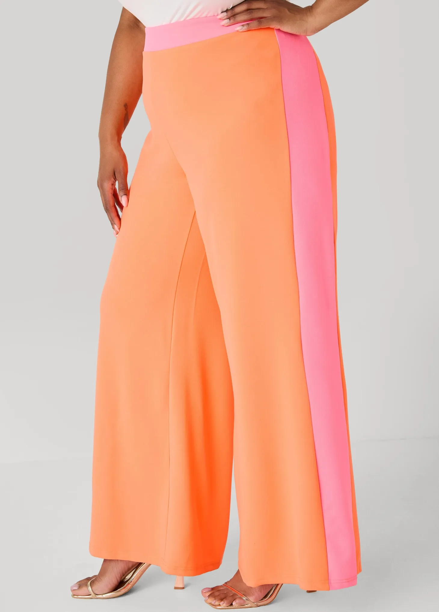Neon Two Tone Wide Leg Trousers