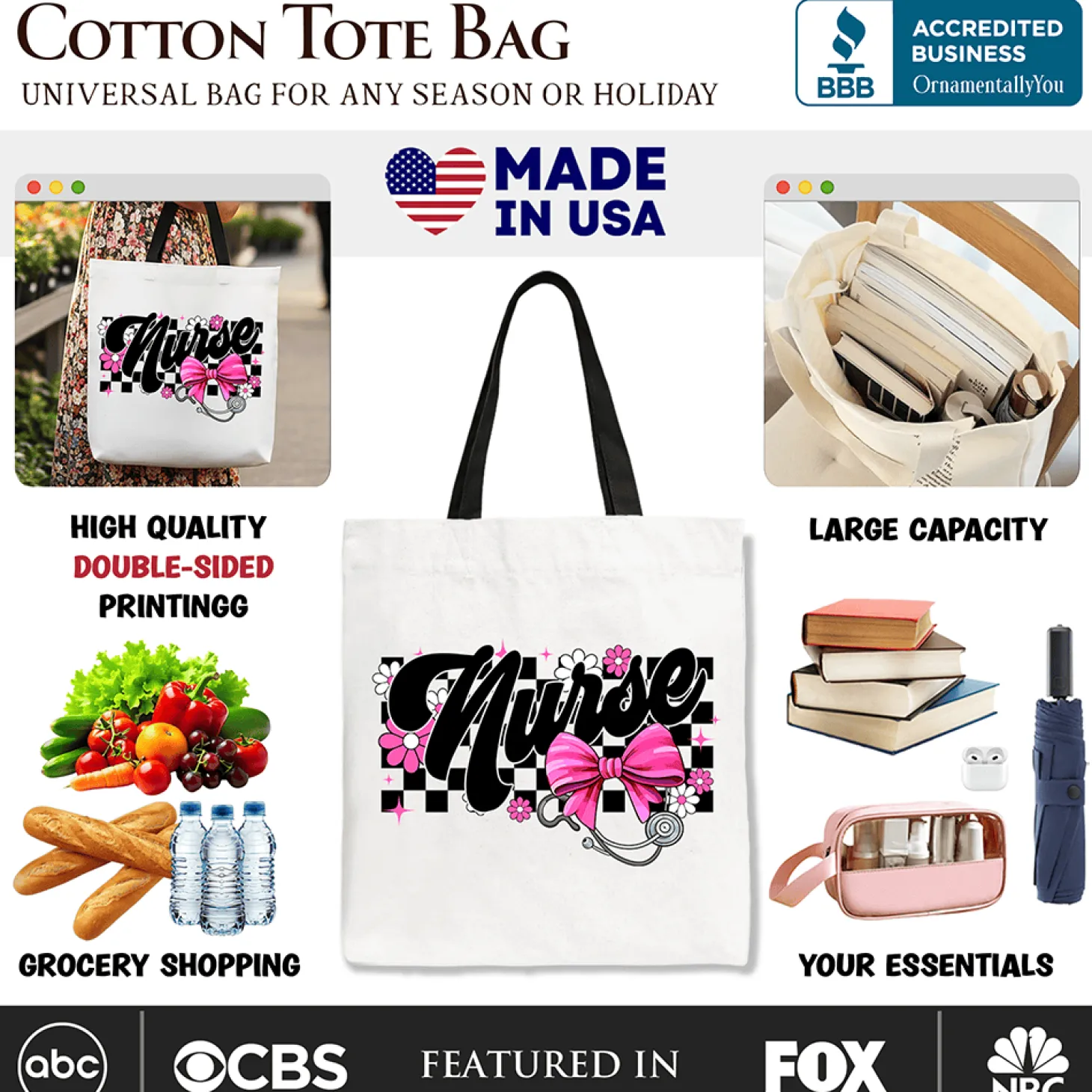 Nurse Canvas Tote Bag