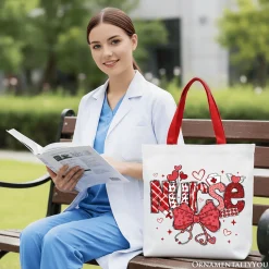Nurse Heart Canvas Tote Bag