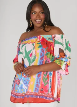 Off The Shoulder Printed Blouse