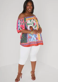 Off The Shoulder Printed Blouse
