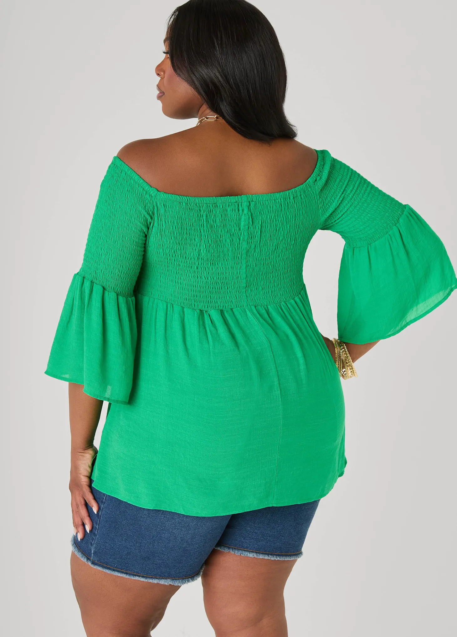 Off The Shoulder Smocked Top
