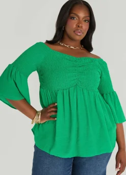 Off The Shoulder Smocked Top